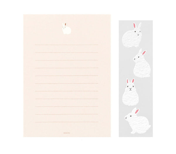 Load image into Gallery viewer, Midori Letter Set With Rabbit Stickers
