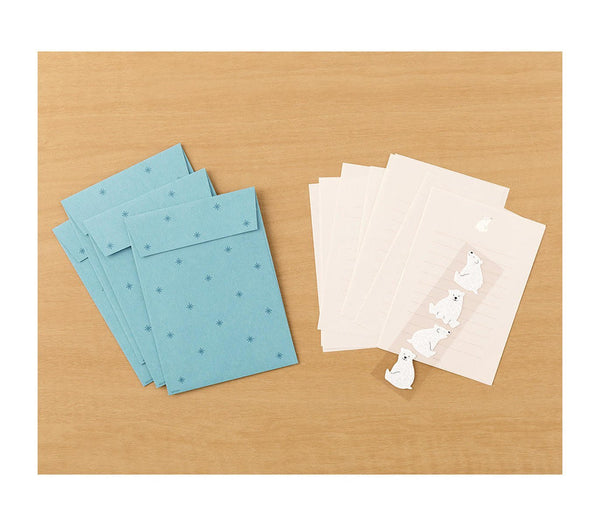 Load image into Gallery viewer, Midori Letter Set With Polar Bear Stickers
