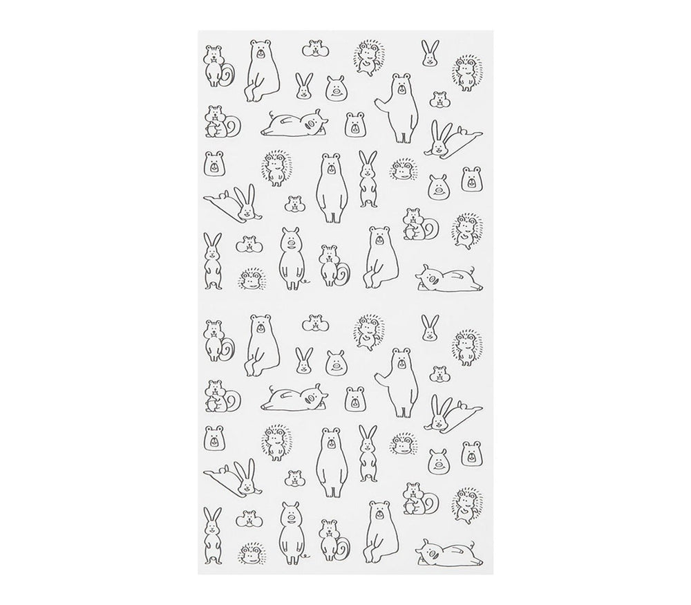 Midori Notebook Sticker in Forest Animals — Midori decorative sticker — for journaling, planners and scrapbooking, at Cityluxe Singapore
