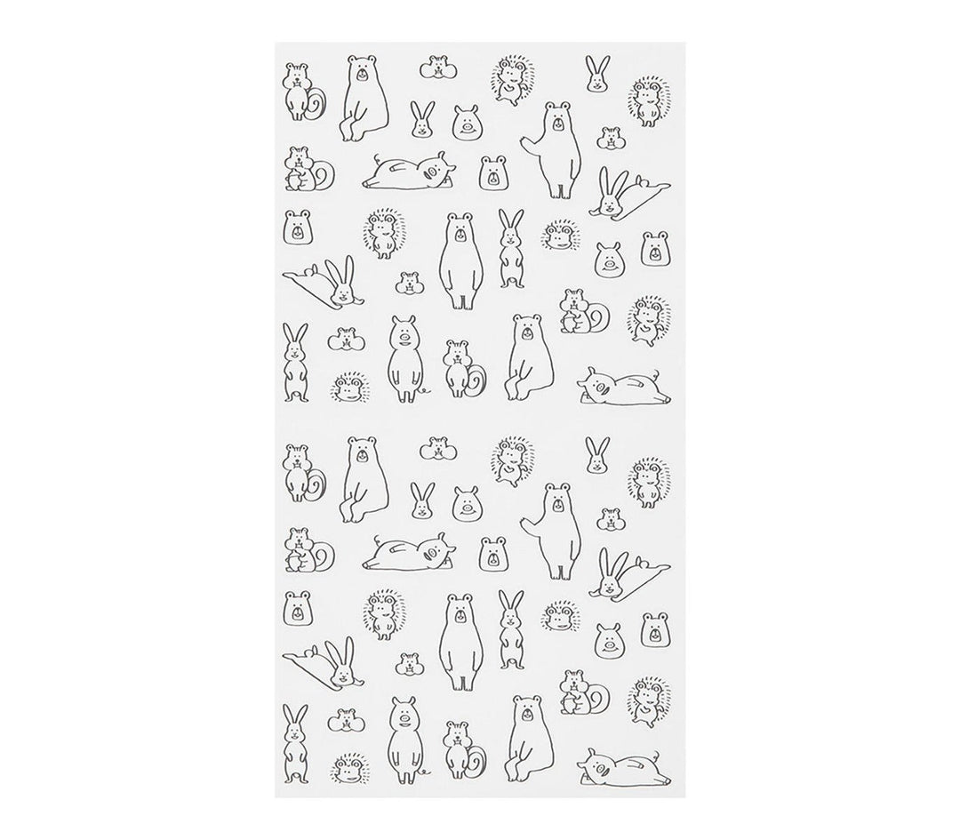 Midori Notebook Sticker in Forest Animals — Midori decorative sticker — for journaling, planners and scrapbooking, at Cityluxe Singapore