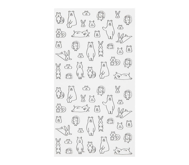 Midori Notebook Sticker in Forest Animals — Midori decorative sticker — for journaling, planners and scrapbooking, at Cityluxe Singapore