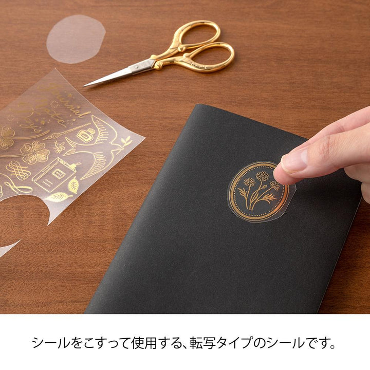 Midori Foil Transfer Sticker in Happy Motifs For Record — Midori decorative sticker — for journaling, planners and scrapbooking, at Cityluxe Singapore