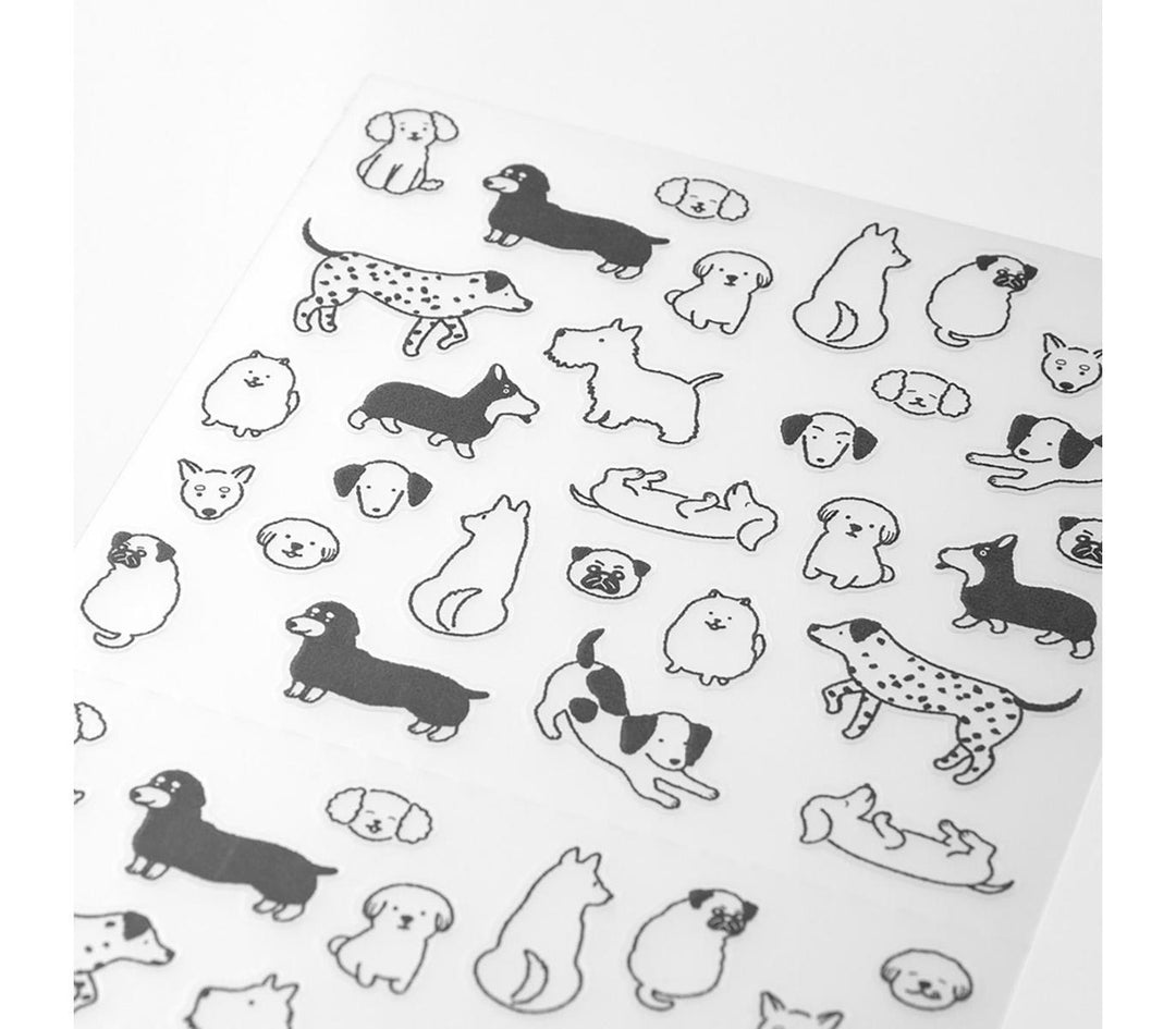 Midori Notebook Sticker in Dogs — Midori decorative sticker — for journaling, planners and scrapbooking, at Cityluxe Singapore