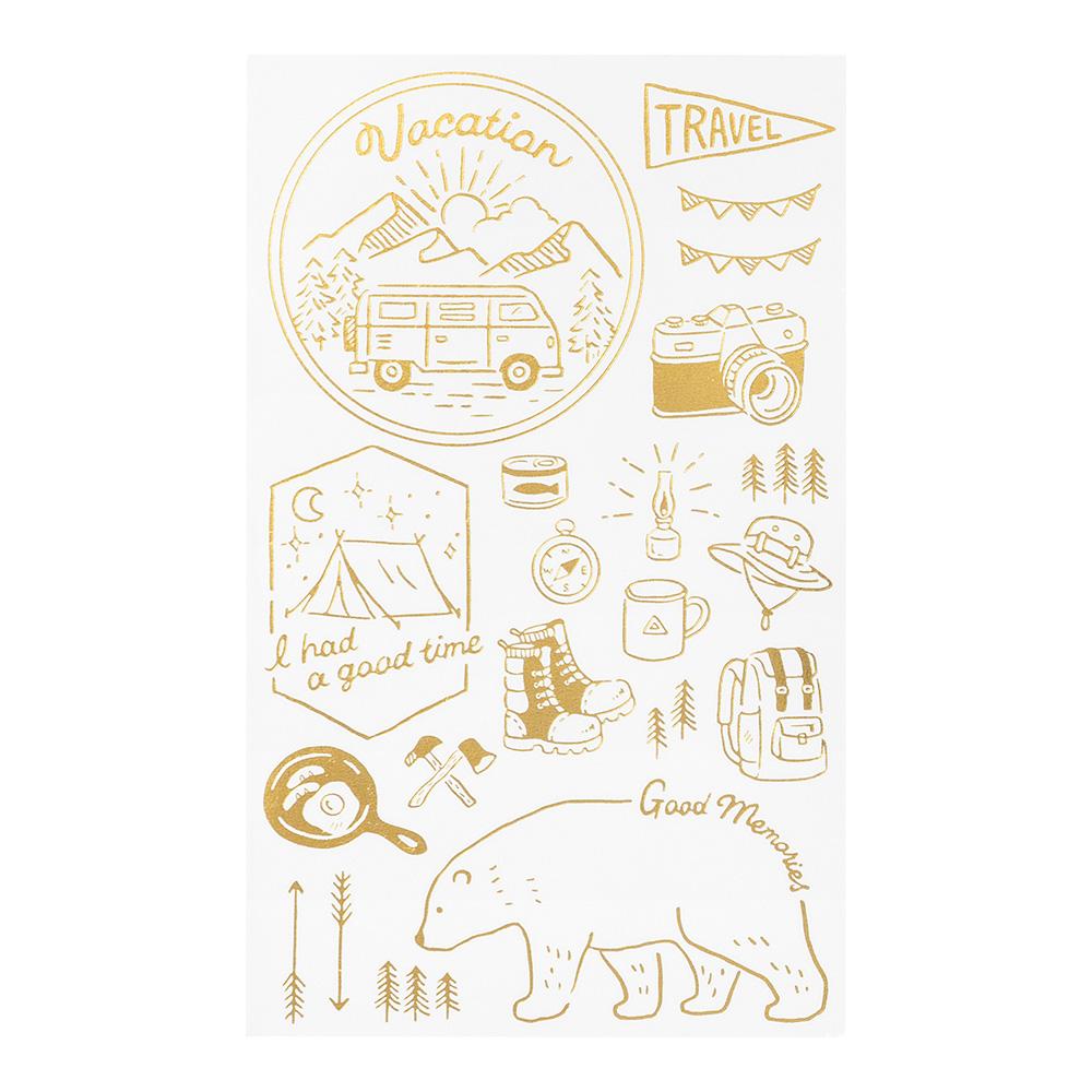 Midori Foil Transfer Sticker in Outdoor — Midori decorative sticker — for journaling, planners and scrapbooking, at Cityluxe Singapore