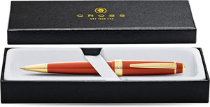 Cross Bailey Light Polished Amber Resin and Gold Tone Ballpoint Pen, Cross, Ballpoint Pen, cross-bailey-light-polished-amber-resin-and-gold-tone-ballpoint-pen, Bailey Light, Ballpoint Pen, can be engraved, Cross, Cross New Jul, Gold, Red, Cityluxe