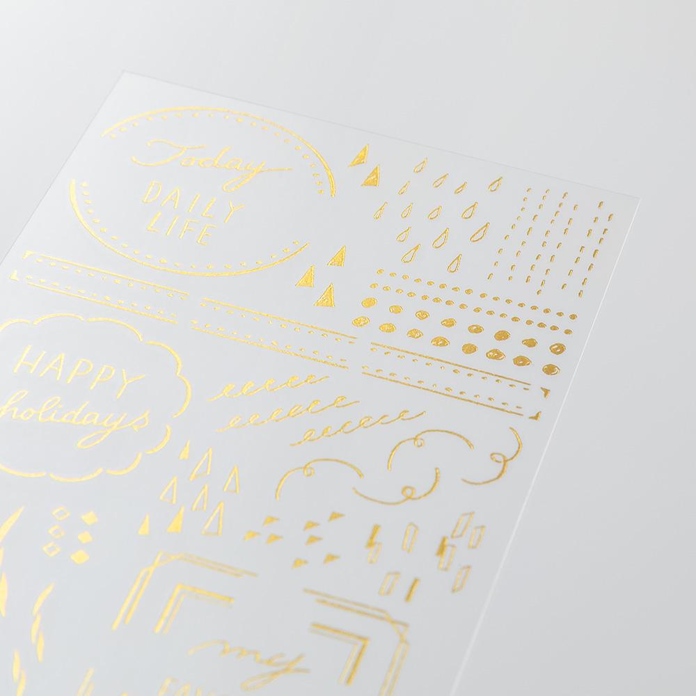 Midori Foil Transfer Sticker in Geometric Patterns — Midori decorative sticker — for journaling, planners and scrapbooking, at Cityluxe Singapore