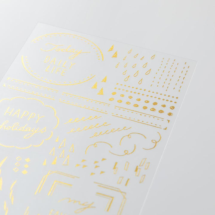 Midori Foil Transfer Sticker in Geometric Patterns — Midori decorative sticker — for journaling, planners and scrapbooking, at Cityluxe Singapore