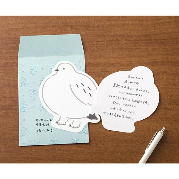Midori Letter Set Die-Cut Animal in Grouse Pattern — Midori letter set — premium stationery and lifestyle, at Cityluxe Singapore