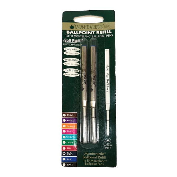 Load image into Gallery viewer, Monteverde Soft Roll Ballpoint Refill To Fit Montblanc Ballpoint Pen, Pack of 2, Monteverde, Ballpoint Pen Refill, monteverde-soft-roll-ballpoint-refill-to-fit-montblanc-ballpoint-pen-1, Ballpoint Pen Refill, Montblanc, Monteverde Refill, Cityluxe
