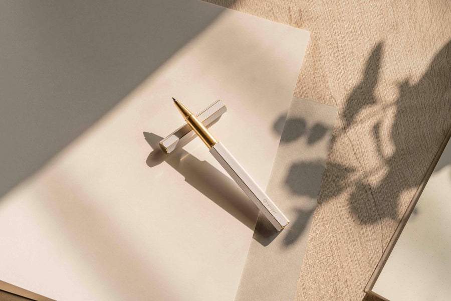 Ystudio Classic Revolve Rollerball Pen - White