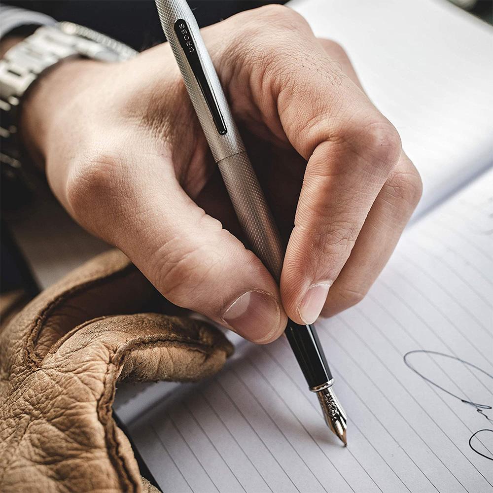 Cross Classic Century Brushed Chrome Ballpoint Pen — barrel detail