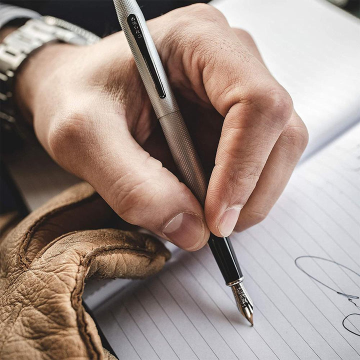 Cross Classic Century Brushed Chrome Ballpoint Pen — barrel detail