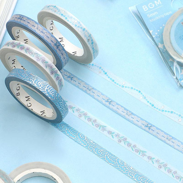 Load image into Gallery viewer, BGM Blue Pearl Masking Tape, BGM, Masking Tape, bgm-blue-pearl-masking-tape, BGM, Blue, Masking Tape, New November, Pearl, Washi Tape, Cityluxe
