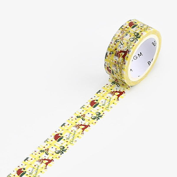 Load image into Gallery viewer, BGM Christmas Plaid Masking Tape, BGM, Washi Tape, bgm-christmas-plaid-masking-tape, Christmas, For Crafters, Masking Tape, New October, washi tape, Yellow, Cityluxe
