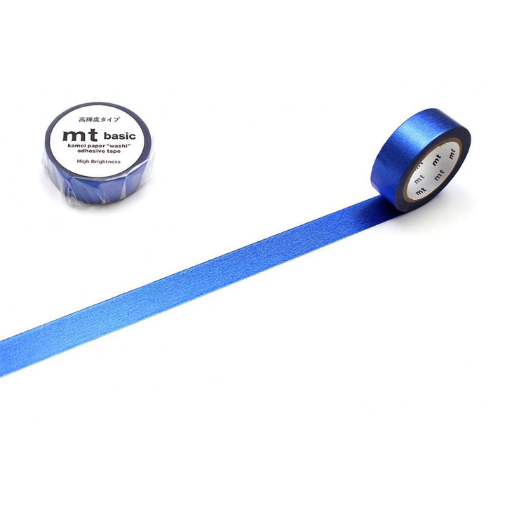 MT Basic Washi Tape High Brightness Blue 7m — roll front