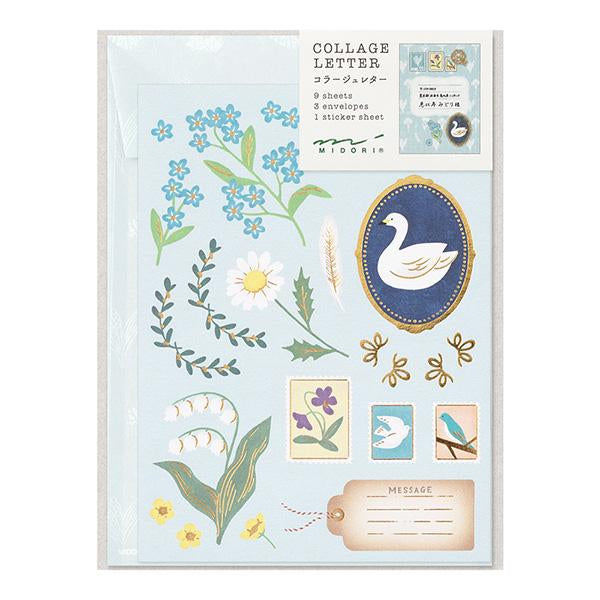 Midori Letter Set Collage in Bird Pattern — Midori letter set — premium stationery and lifestyle, at Cityluxe Singapore