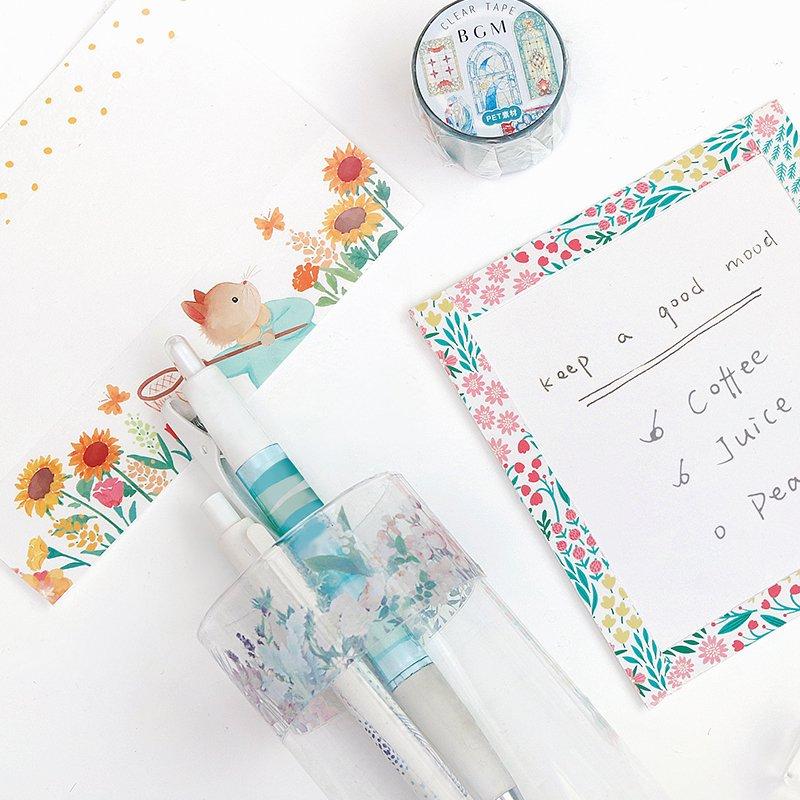 BGM Morning Garden Clear Tape — with packaging