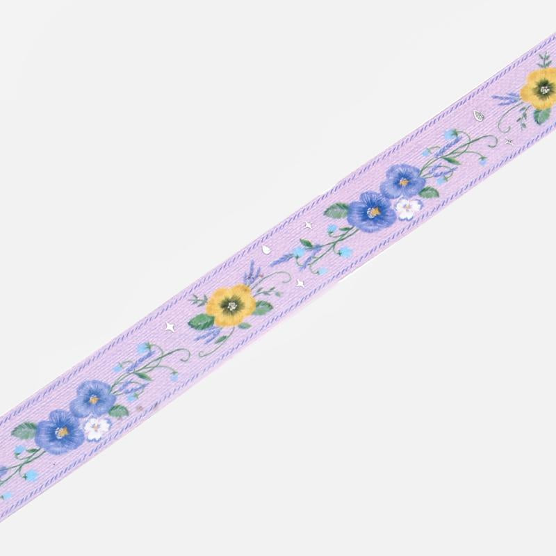 BGM Embroidered Violet Ribbon Washi Tape, BGM, Washi Tape, bgm-embroidered-violet-ribbon-washi-tape, BGM, Clear Tapes, Floral, Flower, New 2023, New January, Washi Tapes, Cityluxe