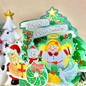D'Won Merry Christmas Angel Tree Pop-up Card, D'Won, Card, dwon-merry-christmas-angel-tree-pop-up-card, 3D Card, Angel, Christmas, Christmas Card, Christmas Tree, D'Won, Festive, Pop Up Card, XMas, Cityluxe
