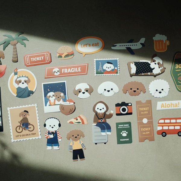 Load image into Gallery viewer, Suatelier Travel Luggage Sticker Pack - Let&#39;s Go On A Trip
