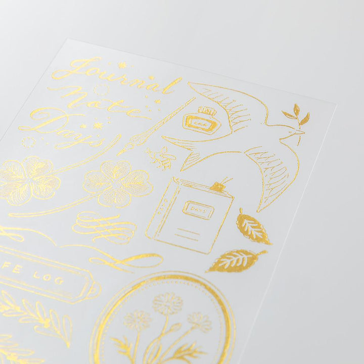 Midori Foil Transfer Sticker in Happy Motifs For Record — Midori decorative sticker — for journaling, planners and scrapbooking, at Cityluxe Singapore