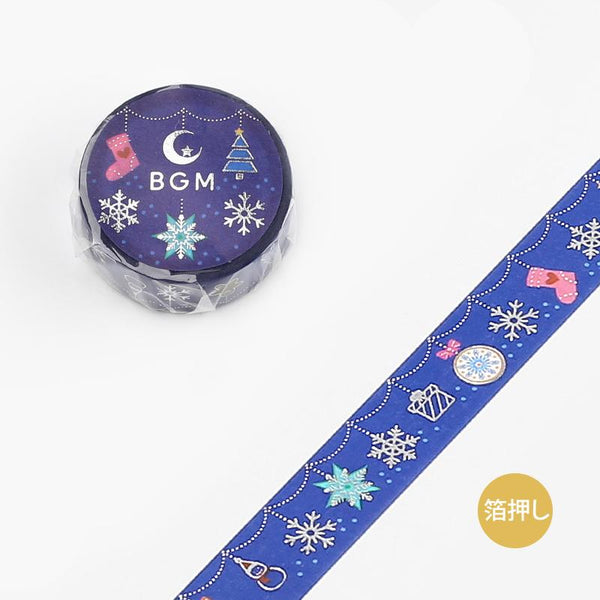 Load image into Gallery viewer, BGM Christmas Snow Ornaments Masking Tape, BGM, Washi Tape, bgm-christmas-snow-ornaments-masking-tape, Blue, Christmas, For Crafters, Masking Tape, New October, washi tape, Cityluxe
