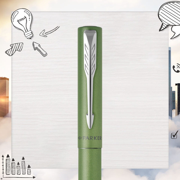 Parker Vector XL Rollerball Pen in Green — Parker rollerball pen — fluid gel ink writing instrument, at Cityluxe Singapore