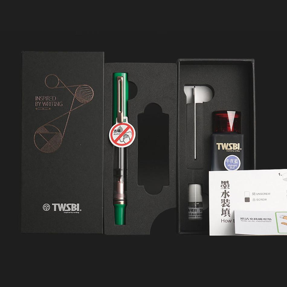 TWSBI ECO-T Fountain Pen Royal Jade with Midnight Blue Ink (Gift Set), TWSBI, Fountain Pen, twsbi-eco-t-fountain-pen-royal-jade-with-midnight-blue-ink-gift-set-pre-order, can be engraved, Fountain Pen, Gift Set, Green, Jade, New December, TWSBI, TWSBI Eco-T, Cityluxe