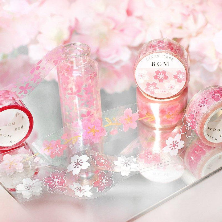 BGM Sakura Maizakura Clear Tape, BGM, Clear Tape, bgm-sakura-maizakura-clear-tape, BGM, Clear Tapes, Floral, Sakura, Cityluxe