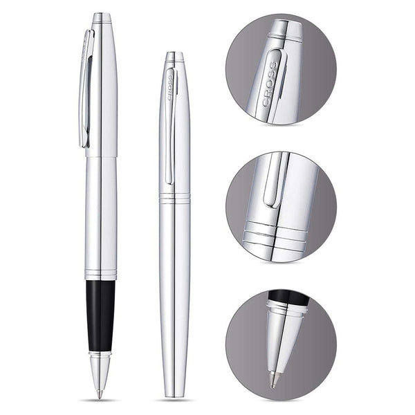 Load image into Gallery viewer, Cross Calais Polished Chrome Rollerball Pen, Cross, Rollerball Pen, cross-calais-polished-chrome-rollerball-pen, can be engraved, Cross New Jul, Silver, Cityluxe
