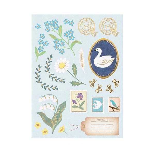 Midori Letter Set Collage in Bird Pattern — Midori letter set — premium stationery and lifestyle, at Cityluxe Singapore