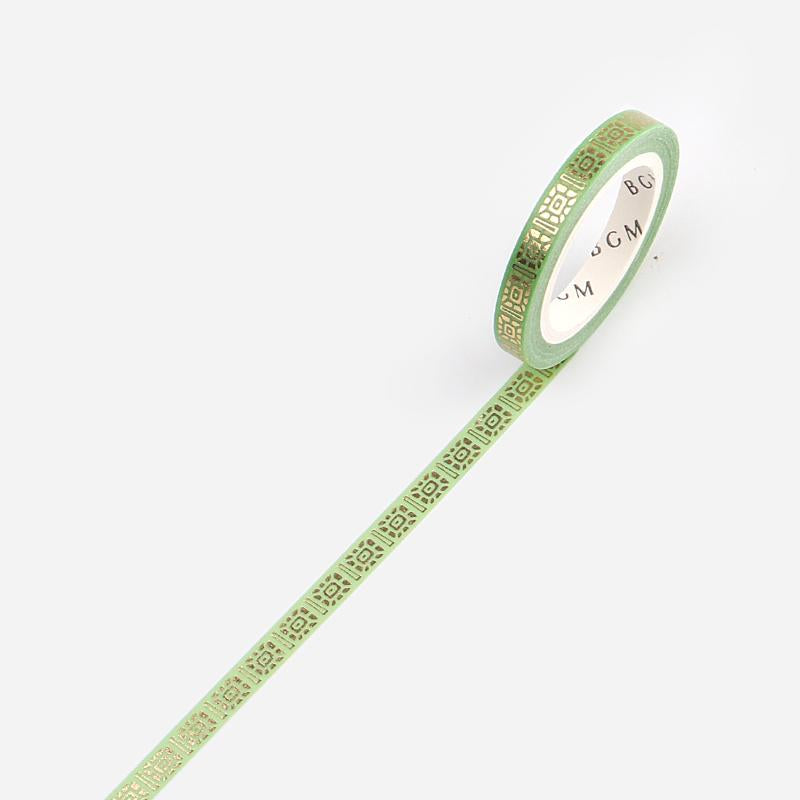 BGM Green Pattern Masking Tape, BGM, Masking Tape, bgm-green-pattern-masking-tape, BGM, Green, Masking Tape, New November, Cityluxe
