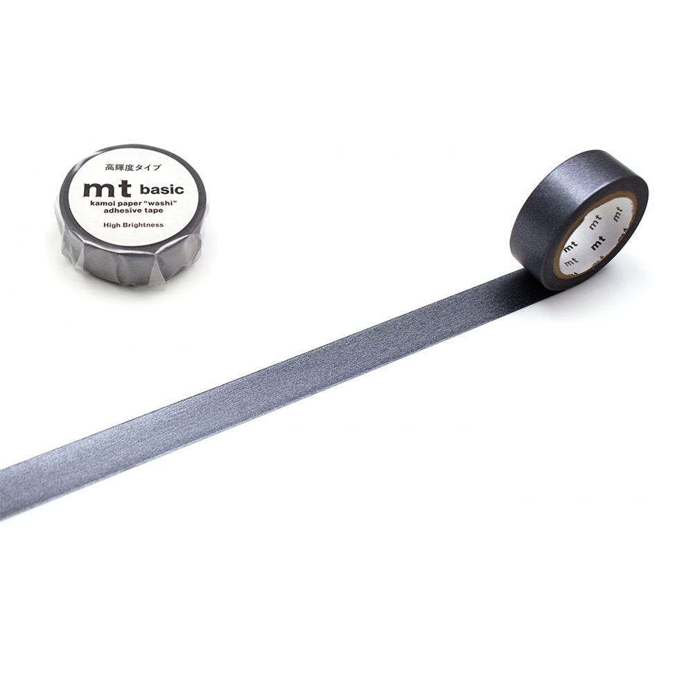 MT Basic Washi Tape High Brightness Gunmetal 7m, MT Tape, Washi Tape, mt-basic-washi-tape-high-brightness-gunmetal-7m, 7m, Mettalic, MT 2022 Summer, New September, Silver, Cityluxe