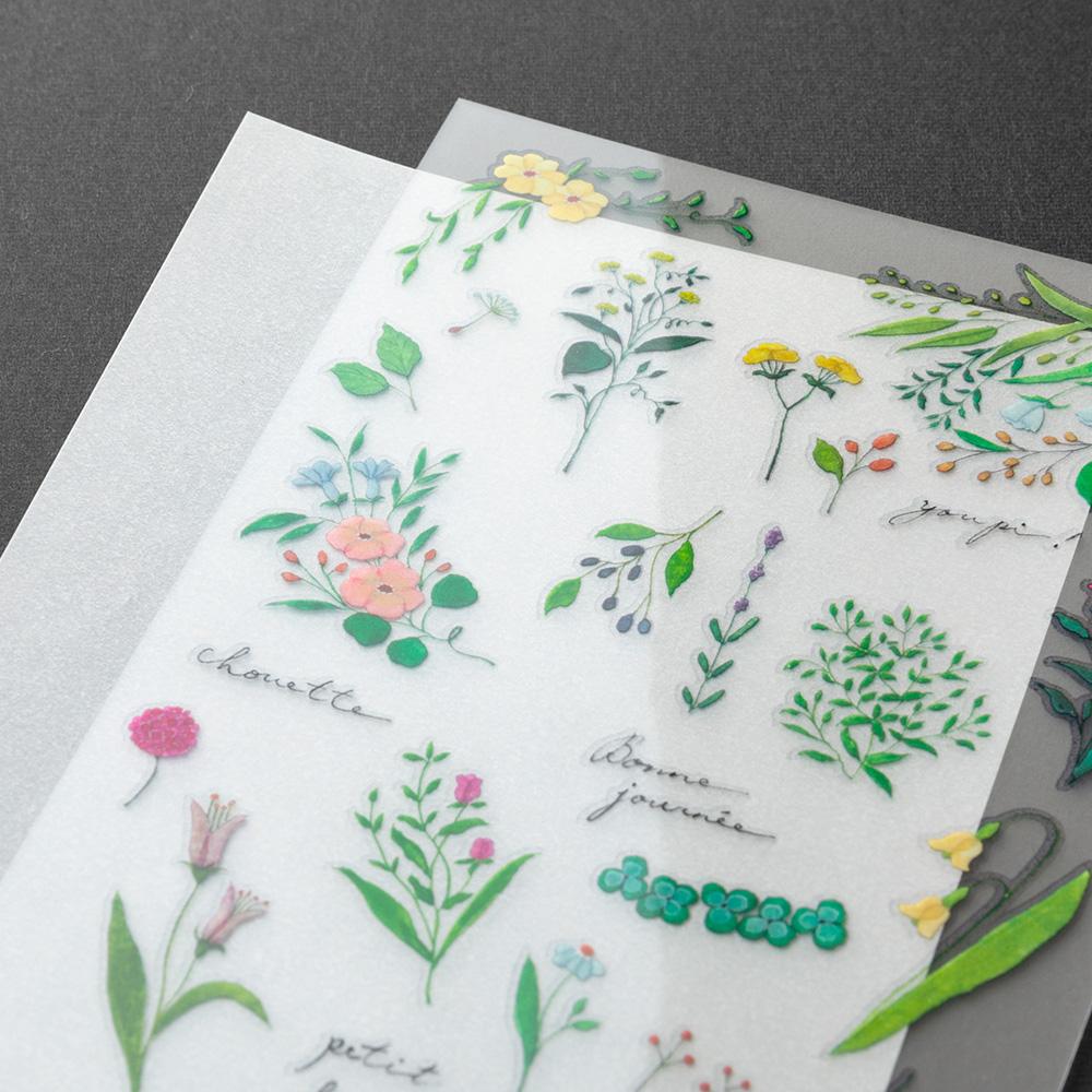 Midori Transfer Sticker in Flowering Plants Motifs — Midori decorative sticker — for journaling, planners and scrapbooking, at Cityluxe Singapore