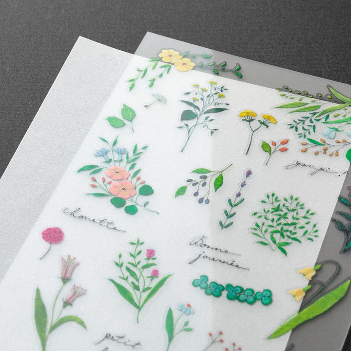 Midori Transfer Sticker in Flowering Plants Motifs — Midori decorative sticker — for journaling, planners and scrapbooking, at Cityluxe Singapore