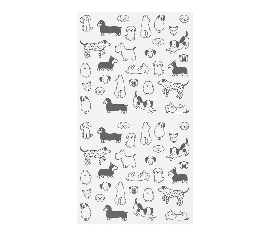 Midori Notebook Sticker in Dogs — Midori decorative sticker — for journaling, planners and scrapbooking, at Cityluxe Singapore