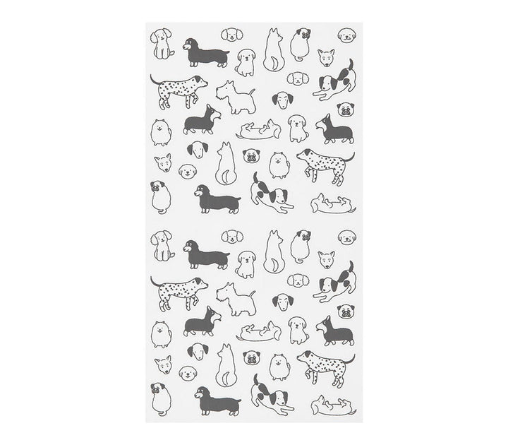 Midori Notebook Sticker in Dogs — Midori decorative sticker — for journaling, planners and scrapbooking, at Cityluxe Singapore