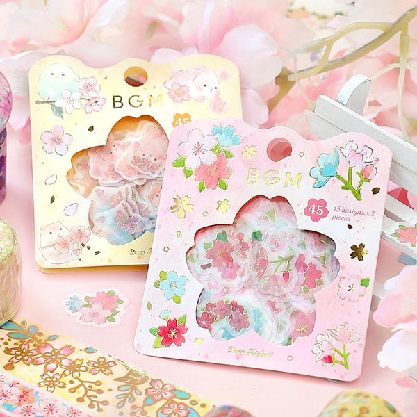 Load image into Gallery viewer, BGM Sakura Colorful Flakes Seal, BGM, Flakes Seal, bgm-sakura-colorful-flakes-seal, BGM, Flakes Seal, New January, Pink, Sakura, Cityluxe
