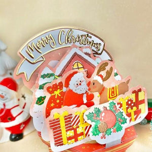 D'Won Merry Christmas Santa Rudolph Pop-up Card, D'Won, Card, dwon-merry-christmas-santa-rudolph-pop-up-card, 3D Card, Christmas, Christmas Card, D'Won, Festive, Pop Up Card, Rudolph, Santa, XMas, Cityluxe