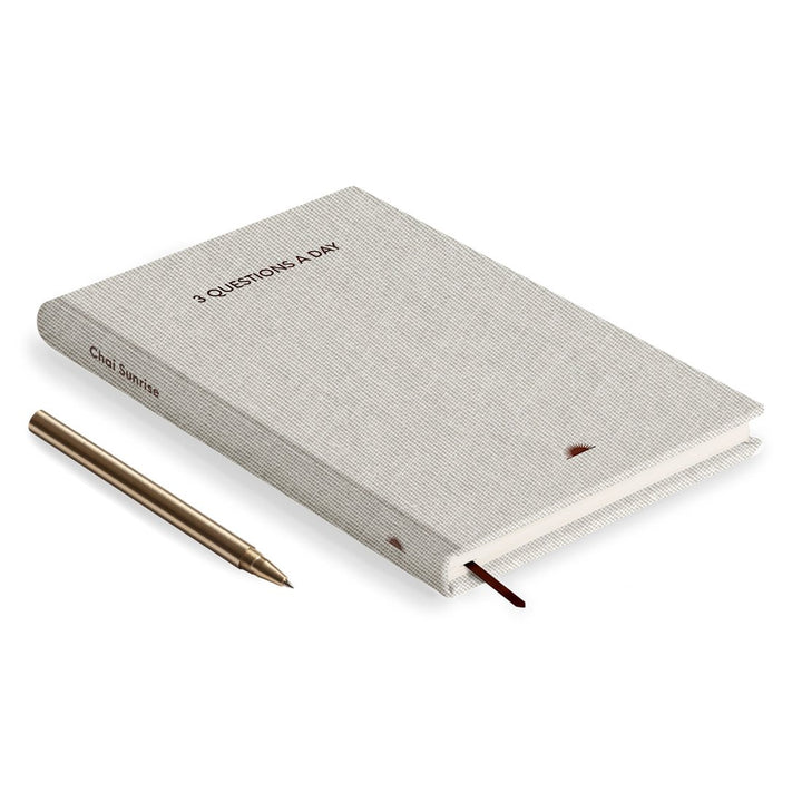 Chai Sunrise 3 Questions a Day Journal in Brown — Chai Sunrise notebook — quality writing journal with premium paper, at Cityluxe Singapore stationery store