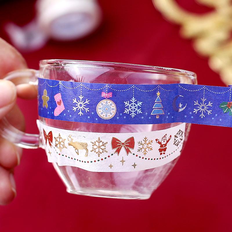 BGM Christmas Snow Ornaments Masking Tape — with packaging