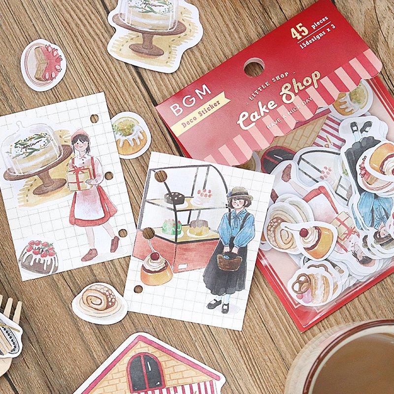 BGM Little Shop / Pastry Shop Linen Sticker — in use