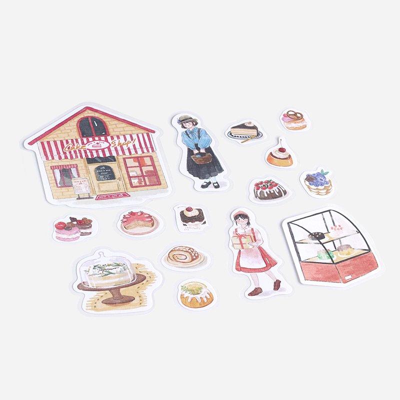 BGM Little Shop / Pastry Shop Linen Sticker — with packaging