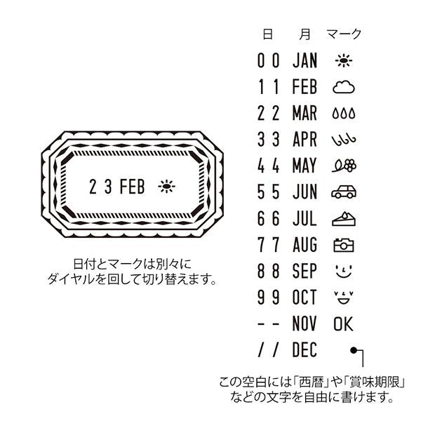 Midori Paintable Rotating Date Stamp Frame — side view