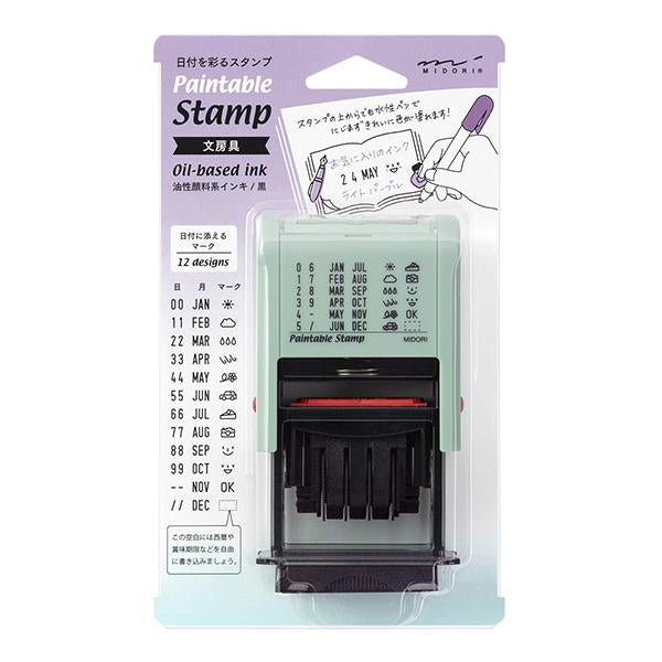 Midori Paintable Rotating Date Stamp Stationery — front view