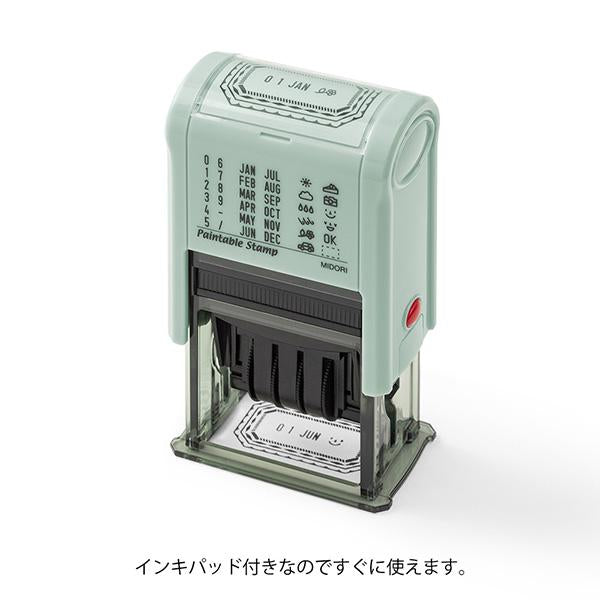 Midori Paintable Rotating Date Stamp Frame — with packaging