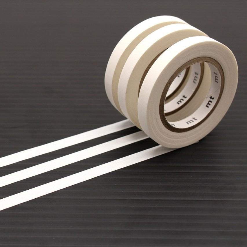 MT Slim 6mm Washi Tape Set K Matte White (7m), MT Tape, Washi Tape, mt-slim-6mm-washi-tape-set-k-matte-white-7m, For Crafters, Monochrome, washi tape, Cityluxe