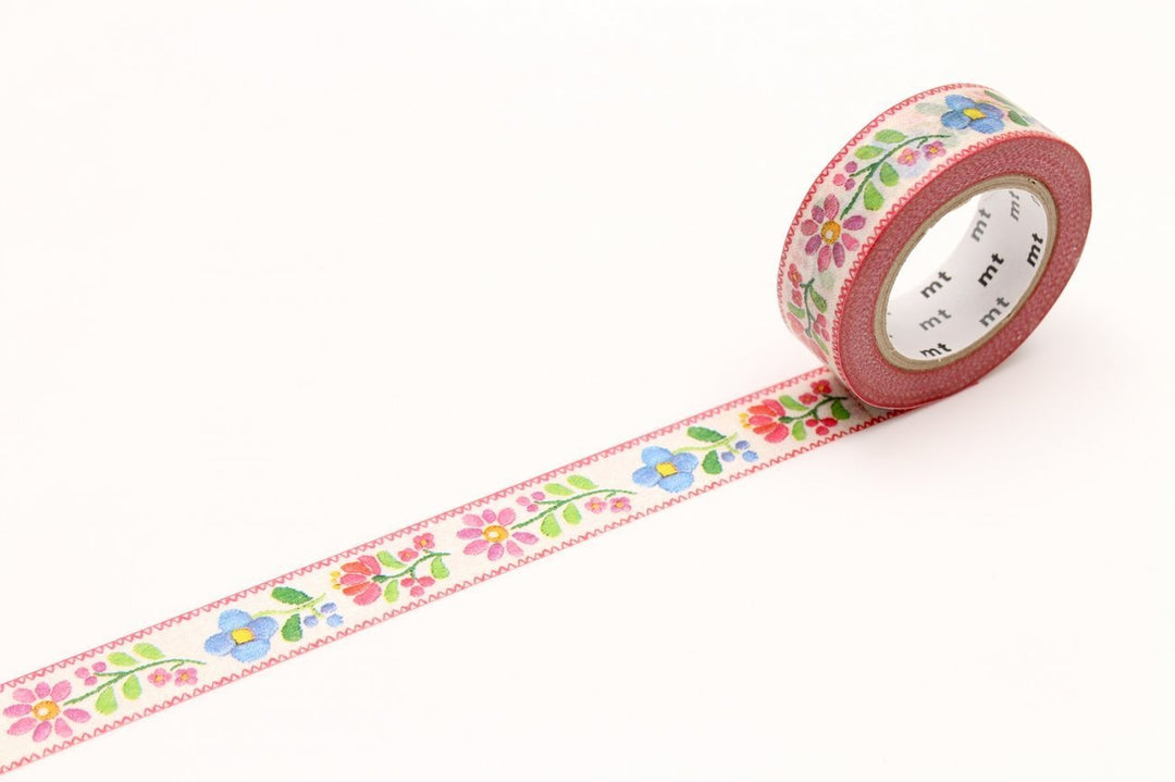 MT EX Washi Tape Embroidery — MT Tape washi tape — decorative Japanese paper tape for journaling and craft, at Cityluxe Singapore