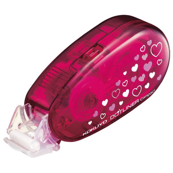 (DC) Kokuyo Dotliner Compact Tape Glue Heart — applied on surface