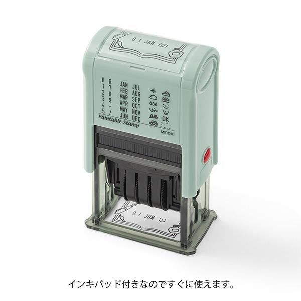 Midori Paintable Rotating Date Stamp Stationery — detail view